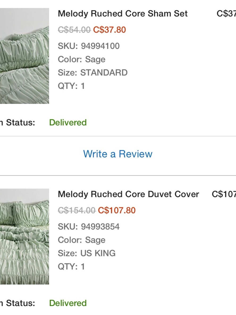 Urban Outfitters Melody Ruched Duvet Cover - Sage